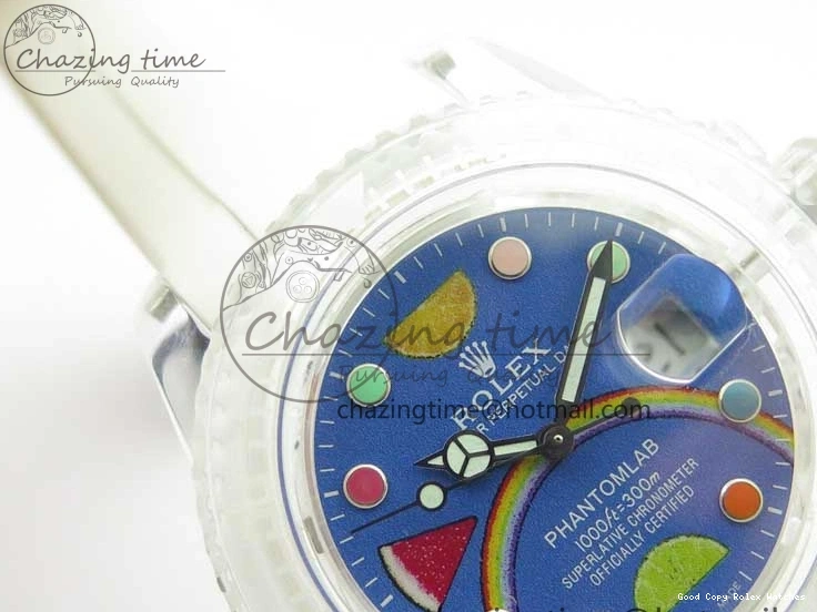 AAA Replica Watches Strap Fruit 3AF FreshLook 2620 Blue Submariner Phantomlab Rubber Transparent Dial Best Edition VR on White 1219